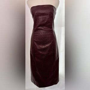 7 For All Mankind Strapless Dress in Rich Burgundy